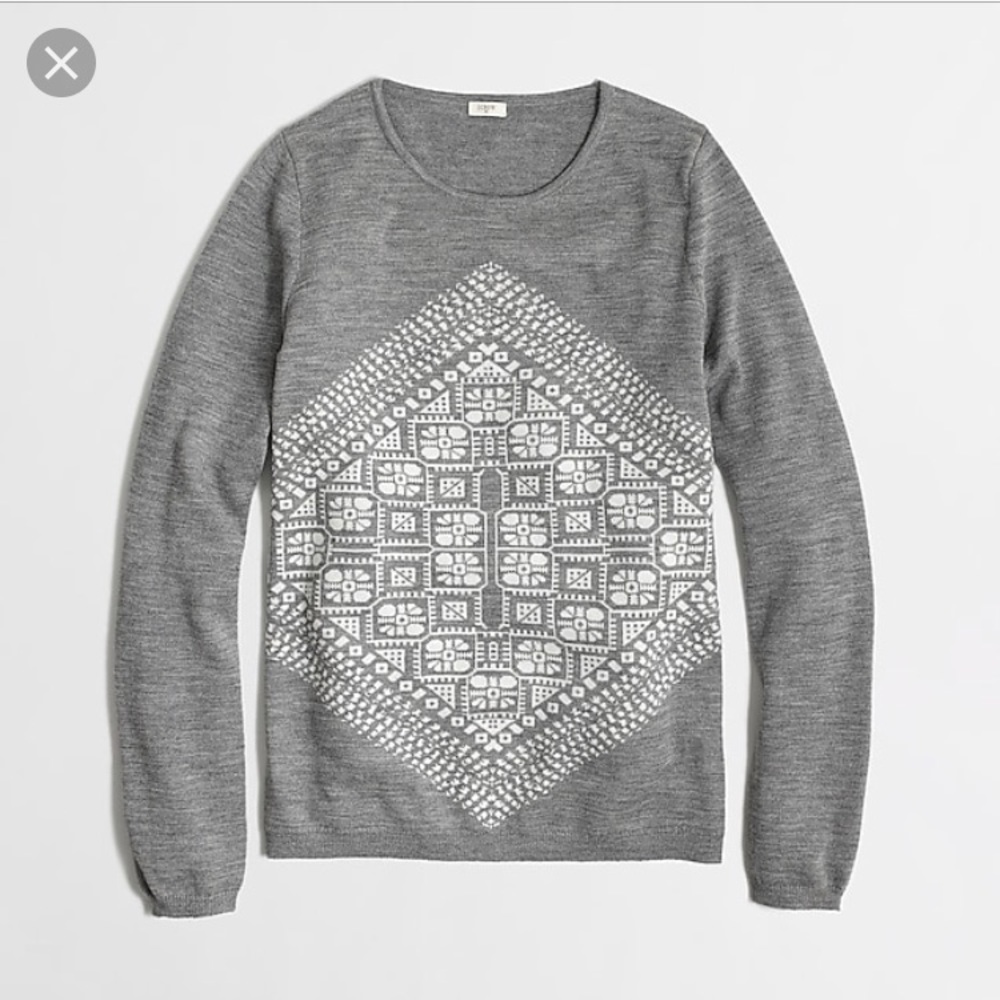 J Crew Factory Geometric Graphic Sweater Sz Small